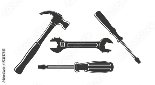 Εκτύπωση καμβά Tools for construction and repair work.