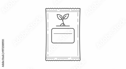 Seed packet with sprouting plant logo.