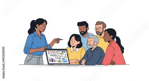 Diverse group of people in a meeting or presentation
