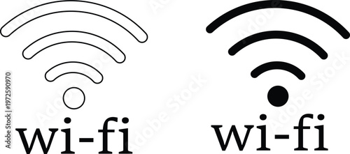 Wireless icon set. Wi-fi and hotspot symbols. Signal sign. Technology and communication design. Digital data and network design
