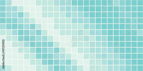 Abstract mosaic background with a gradient from white to turquoise