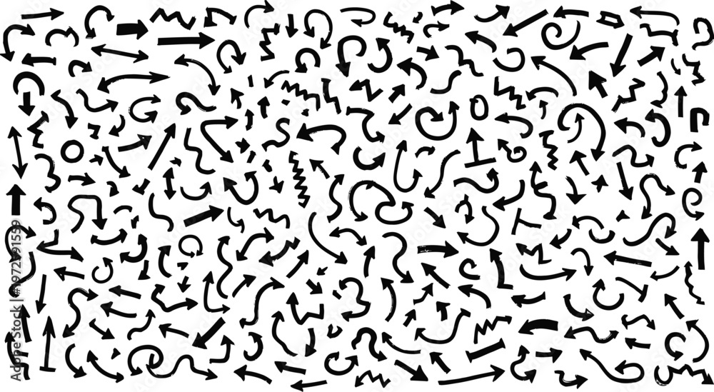 Fototapeta premium Intricate abstract pattern of overlapping black lines and shapes