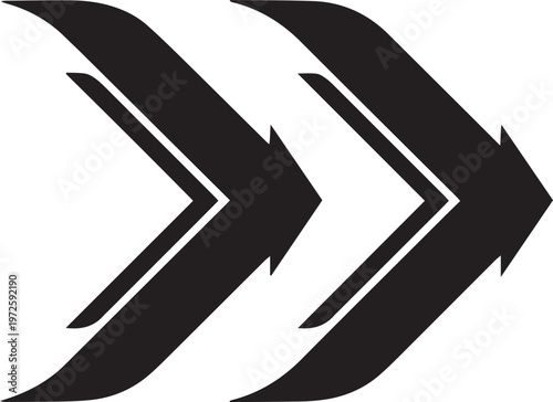 Dynamic black arrows a symbol of speed direction and forward momentum