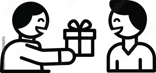 gift giving, person presenting a present