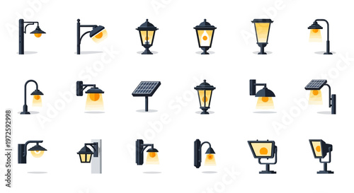 Collection of various outdoor lamp posts.