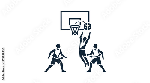 Basketball Players Scoring a Point