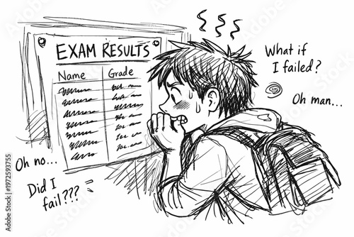 Vector checking student concept icon generation image sketch imperfect simple results nervously