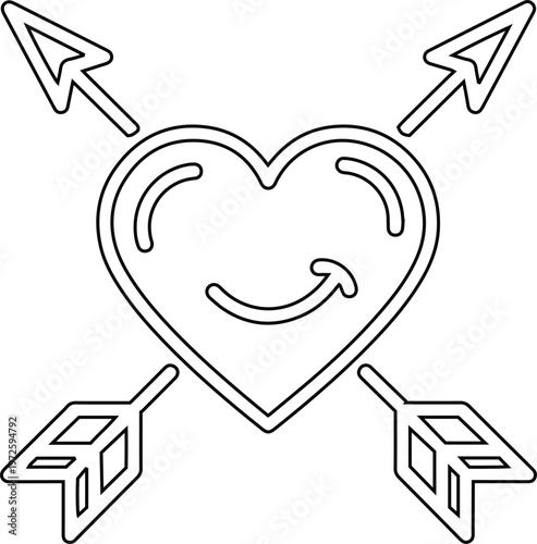 Pierced heart with arrows a symbolic illustration of love and pain