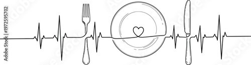 Electrocardiogram waveform with a magnified view of a heartbeat