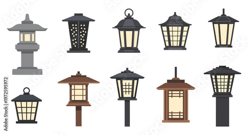 Collection of various outdoor lanterns.