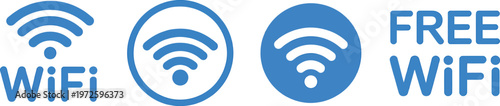 Free Public WiFi Symbols Set With Wireless Network Icons