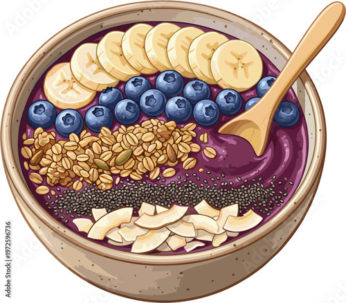 vibrant refreshing tropical acai smoothie bowl masterpiece