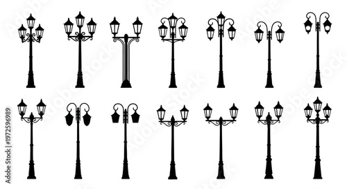 Collection of Various Street Lamp Posts.