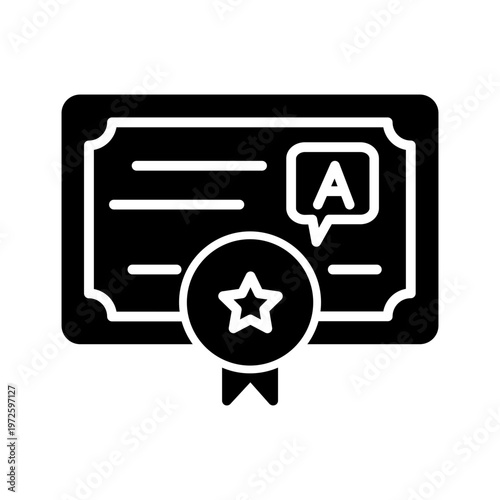 Language Certificate Vector Icon