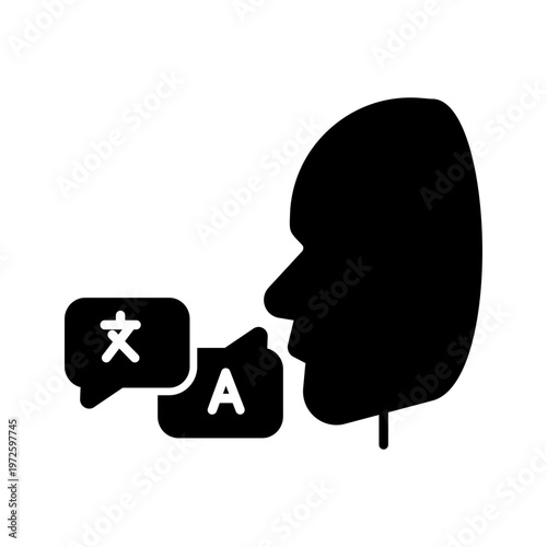 Slika na platnu Language Fluency Vector Icon