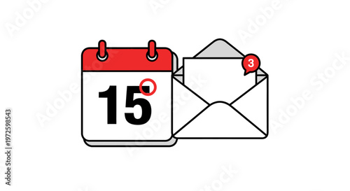 Notification Calendar with Email Icon.