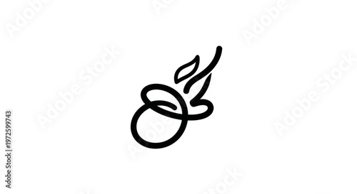 Abstract floral calligraphy logo, elegant organic design