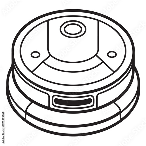 highly detailed robotic vacuum cleaner with charging dock