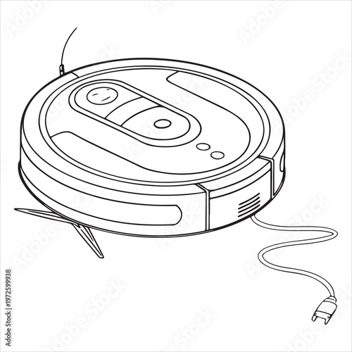 highly detailed robotic vacuum cleaner with charging dock