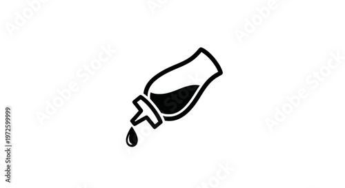 Baby bottle with milk drop icon, vector illustration, isolated on white background