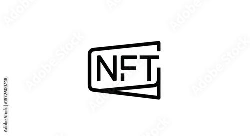NFT Logo - Digital Art, Cryptocurrency, Blockchain Technology