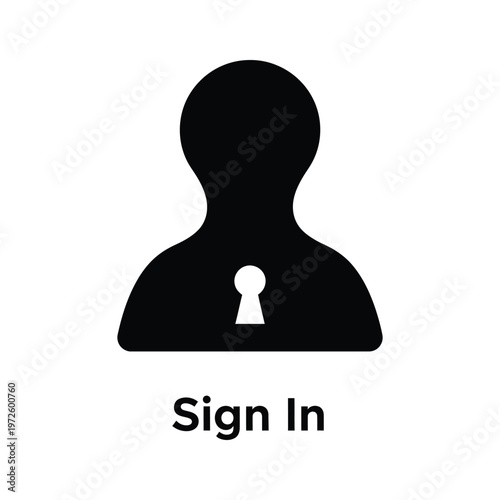 Silhouette of a person with a keyhole symbol indicating sign-in or access
