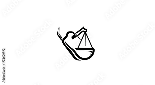 Justice Scale Balanced on a Bell Pepper