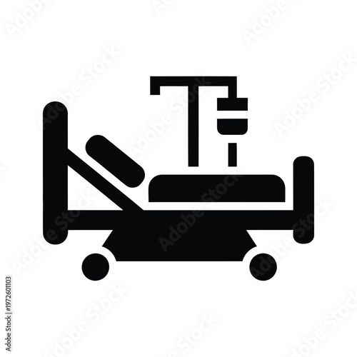 Medical gurney with attached intravenous pole and fluid bag