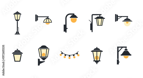 Collection of various street lamps.