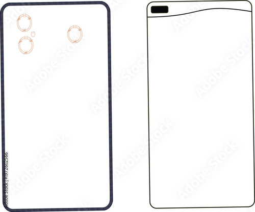 Realistic models smartphone with transparent screens. Smartphone mockup collection. Device front view. 3D mobile phone with shadow on transparent background