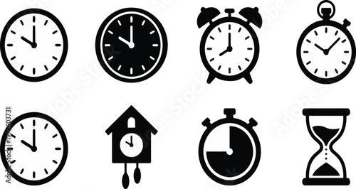 A set of black headphones and earbuds on transparent background