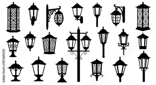 Collection of various street lamps.