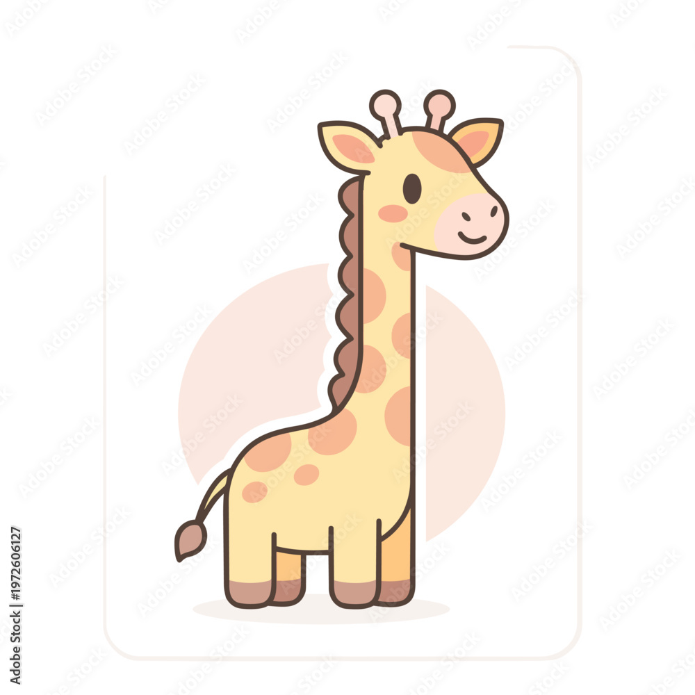Fototapeta premium Cute Giraffe Illustration, Flat Design Vector Graphic