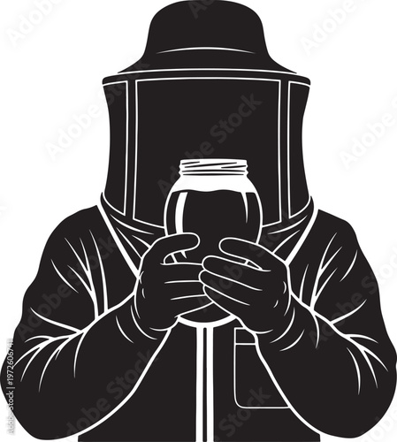 Beekeeper Holding Jar