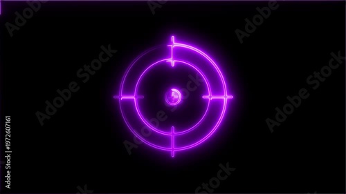 Minimalist Circular HUD Interface with Crosshair Target Animation