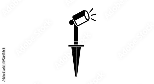 Motion sensor security light on spike.