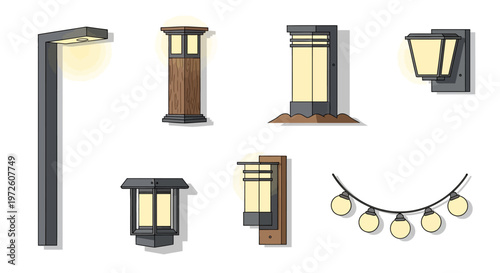 Outdoor wall mounted lamp lights.