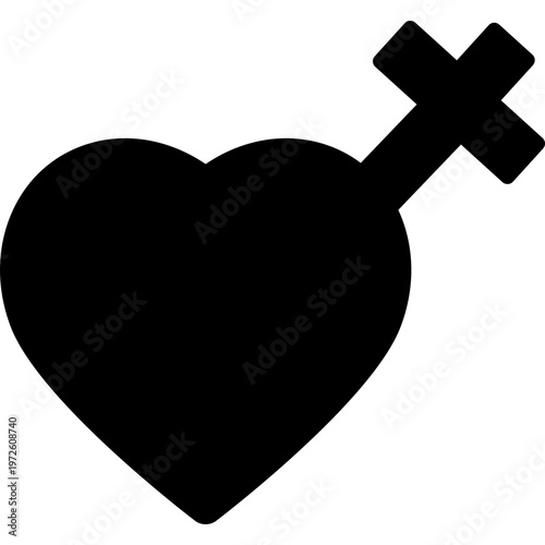 halloween heart with stuck cross