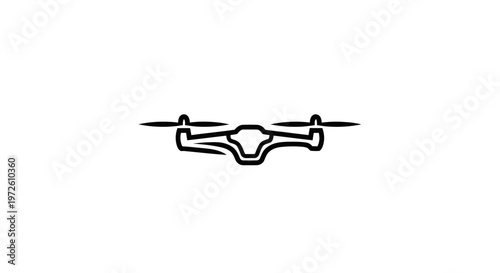 Minimalist drone icon, simple quadcopter outline, technology vector graphic