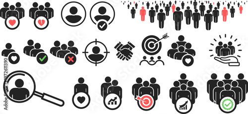 Tableau sur toile People icon set in flat style