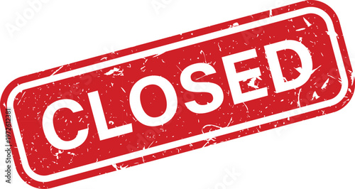 CLOSED RUBBER STAMP WITH GRUNGE TEXURE