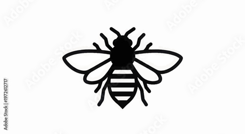 Black Silhouette of a Bee.