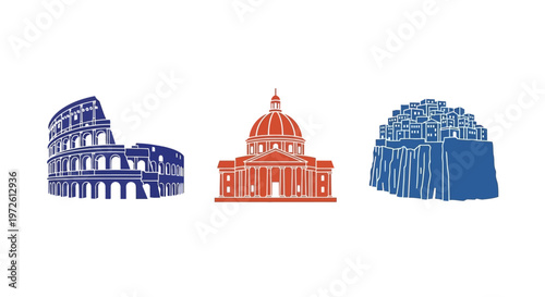 Roman Colosseum St Peters Basilica.