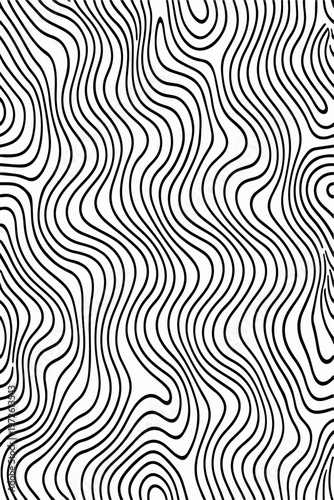 Abstract Black and White Topographic Contour Lines Vector Illustration Digital Landscapes and Geographic Elevation Patterns