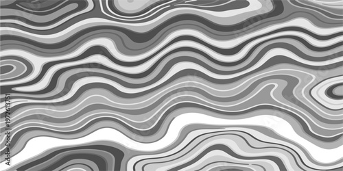 Abstract Black and White Topographic Contour Lines Vector Illustration Digital Landscapes and Geographic Elevation Patterns