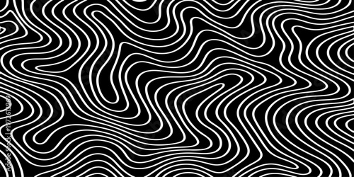 Abstract Black and White Topographic Contour Lines Vector Illustration Digital Landscapes and Geographic Elevation Patterns