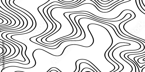 Abstract Black and White Topographic Contour Lines Vector Illustration Digital Landscapes and Geographic Elevation Patterns