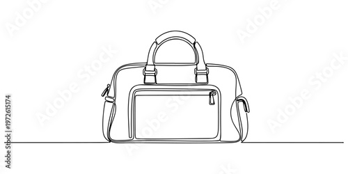 Continuous one line of a travel bag, a symbol of travel and exploration, style hand drawn vector illustration.