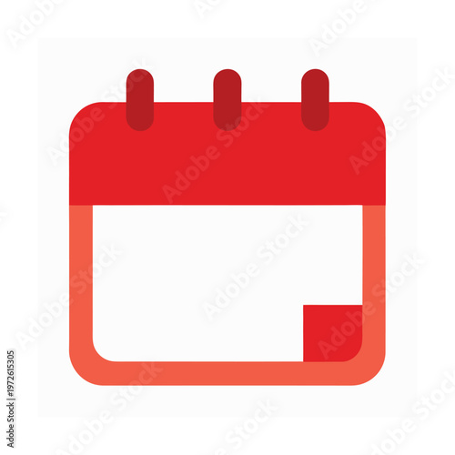 Red calendar icon for scheduling and planning dates on a white background