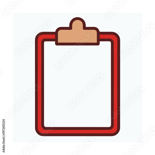 Clipboard with paper for notes and tasks on a white background